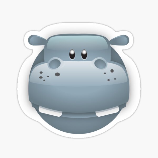 funny head of a hippopotame Sticker
