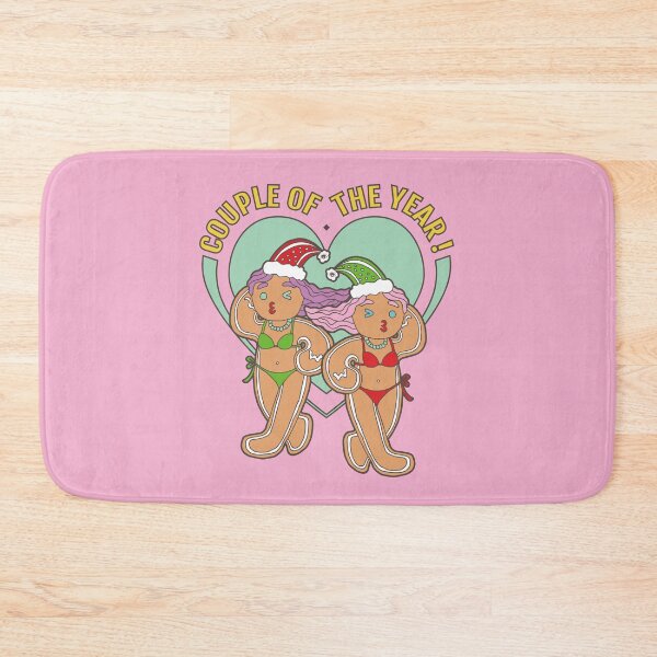 Item preview, Gingerbread Lesbian Lover- Couple of the Year | Pink Background | Curious Eyeball designed and sold by CuriousEyeball.