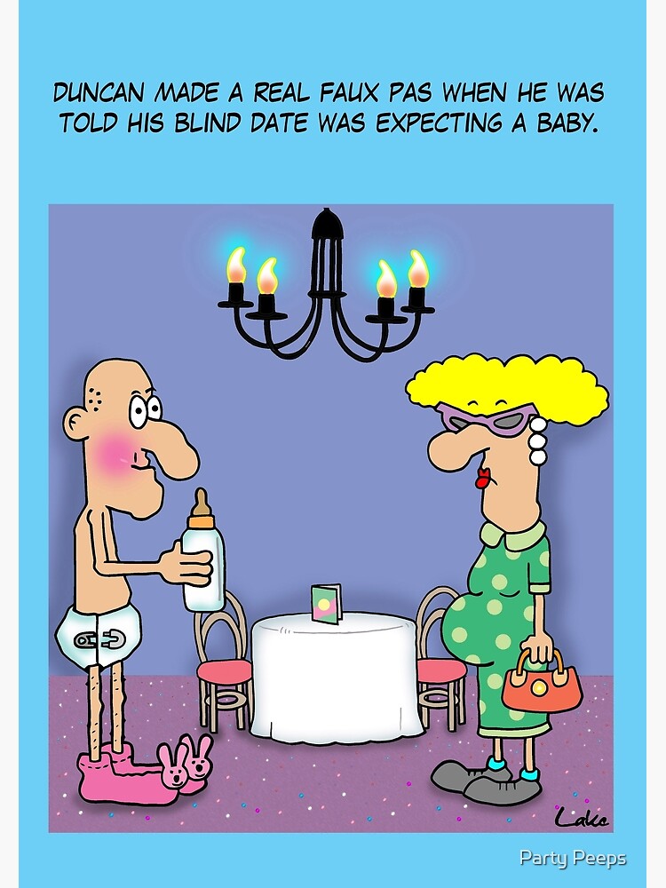 Funny Blind Date Cartoon Greeting Card By Partypeepsfun Redbubble