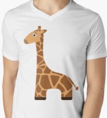 Cute cartoon giraffe Men's V-Neck T-Shirt
