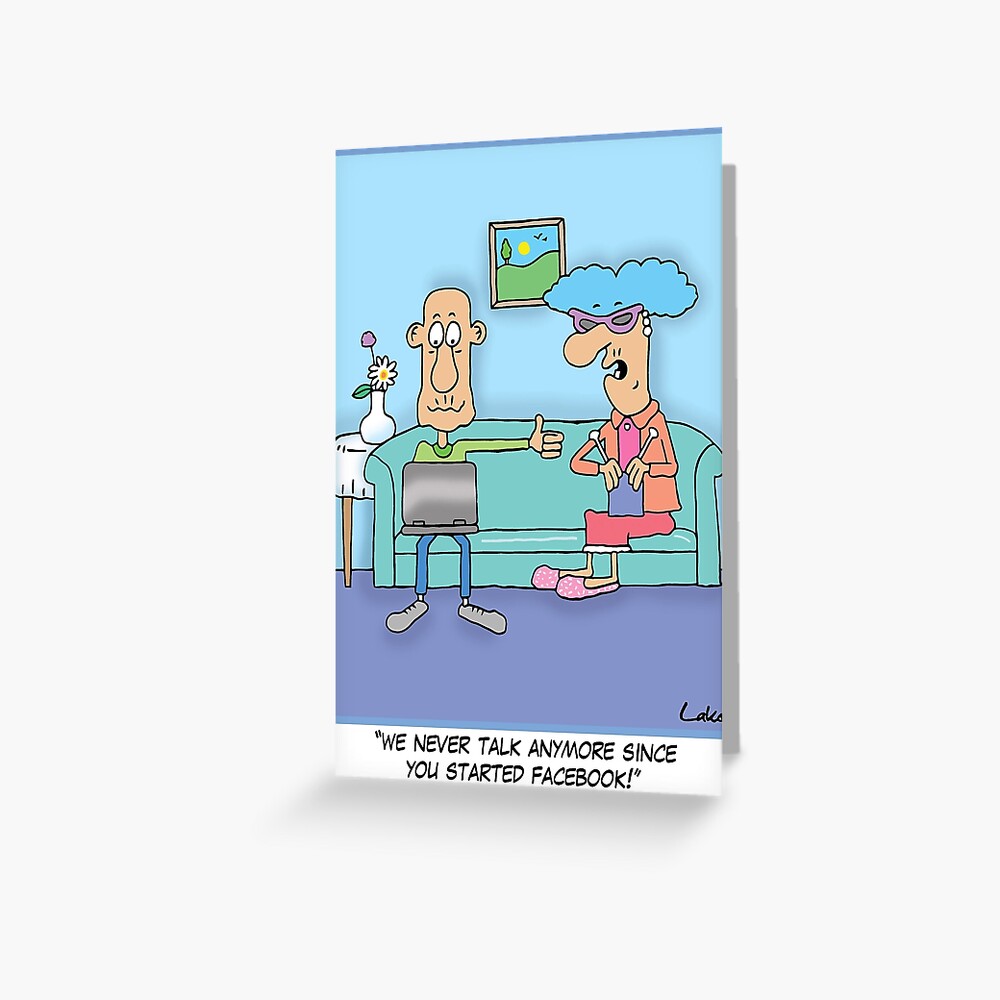 Funny Social Networking Cartoon Art Print for Sale by partypeepsfun