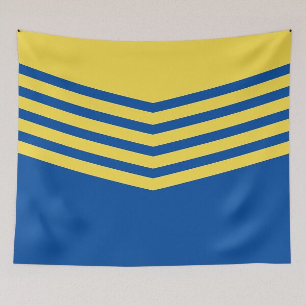 Item preview, Leeds Retro 1979 Blue White Yellow Chevrons designed and sold by Sporting Colour.