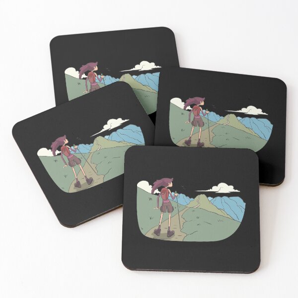 Item preview, Girl hiking in mountains to the peak designed and sold by Monkey Ful.