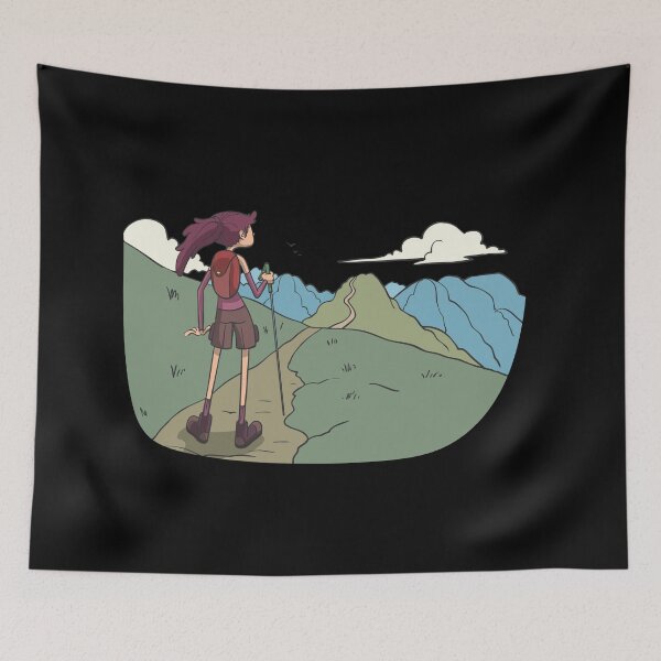 Item preview, Girl hiking in mountains to the peak designed and sold by Monkey Ful.