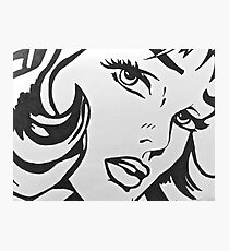 black and white girl Photographic Print