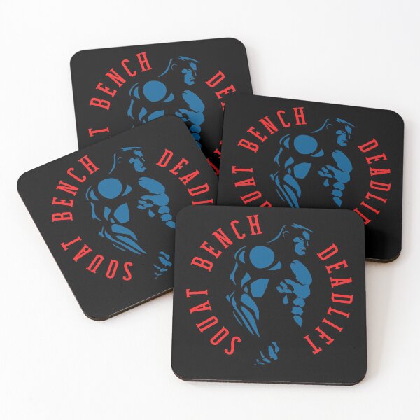 Item preview, SQUAT BENCH DEADLIFT Jacked Red/NavyBlue designed and sold by HeavyLiftGift.