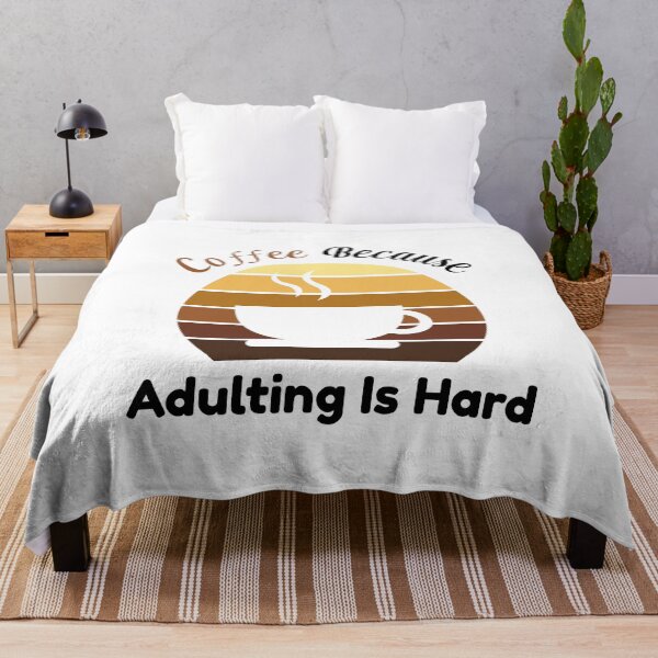Item preview, Coffee Because Adulting Is Hard Vintage Retro Sunset designed and sold by Scratches Tees.