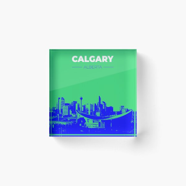 Item preview, Skyline, cityscape poster of Calgary (green) designed and sold by CMYKStudio.