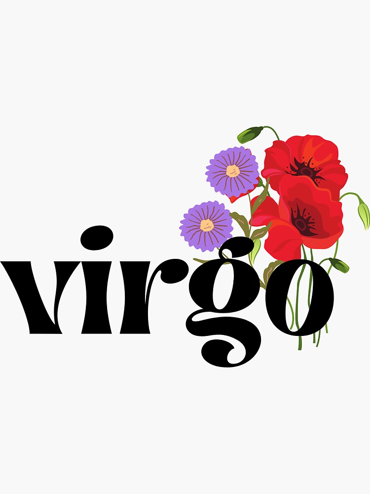 "Virgo With Birth Flowers" Sticker for Sale by MargeLever Redbubble