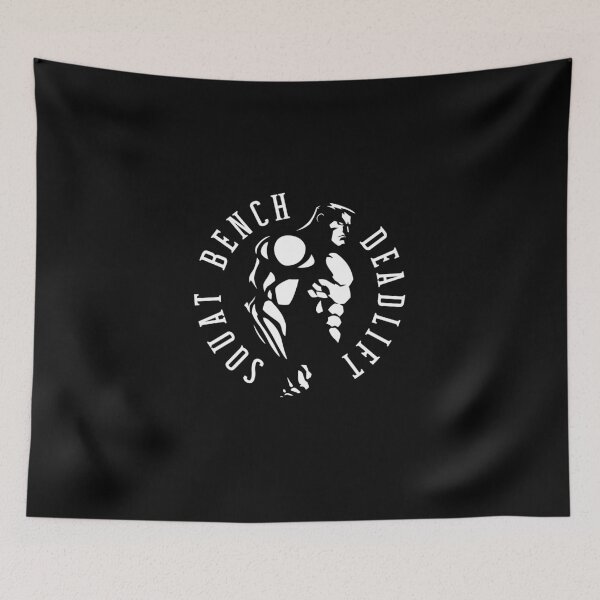 Item preview, SQUAT BENCH DEADLIFT Jacked White designed and sold by HeavyLiftGift.