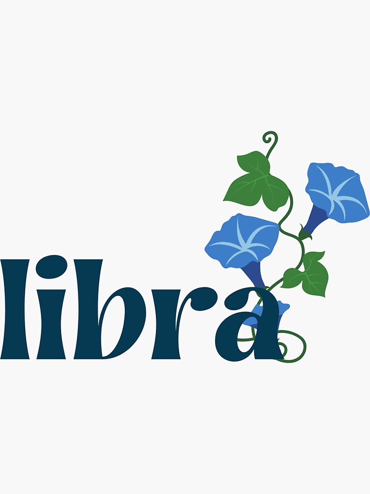 "Libra With Birth Flowers" Sticker for Sale by MargeLever Redbubble