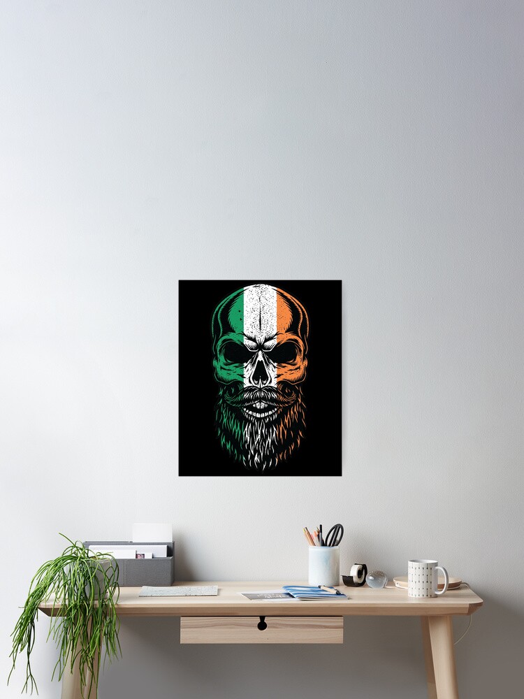 Irish Flag Bearded Skull Head Saint Patricks Day T-Shirt Irish Flag Bearded Skull Head Saint Patricks Day T-Shirt