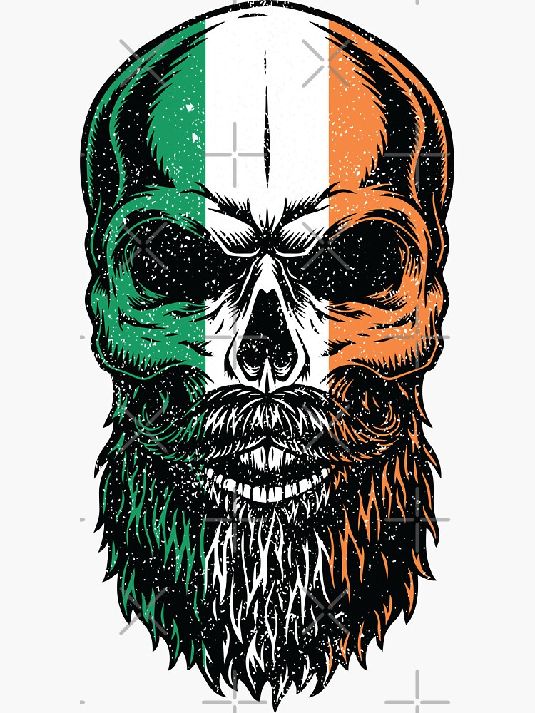Irish Flag Bearded Skull Head Saint Patricks Day T-Shirt Irish Flag Bearded Skull Head Saint Patricks Day T-Shirt