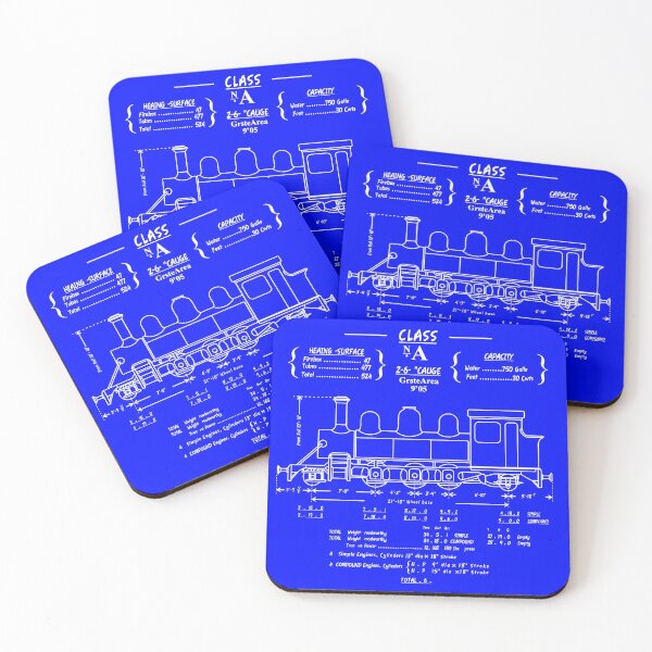 Item preview, Narrow Gauge Steam Engine Blue Print designed and sold by Green-over-red.
