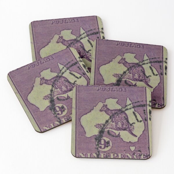 Item preview, Violet Australian Kangaroo stamp 1915 designed and sold by Andykinoz.