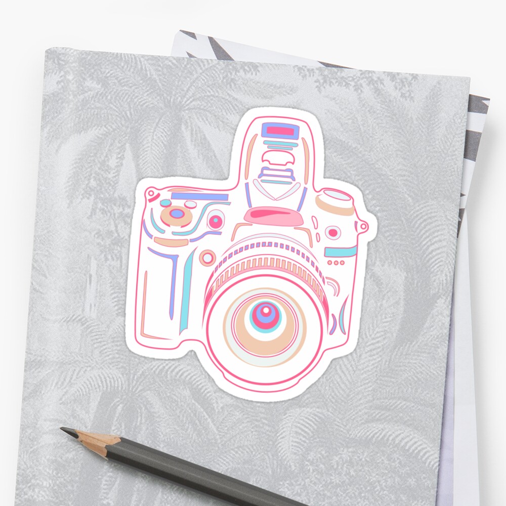 cute pastel camera sticker by xooxoo redbubble