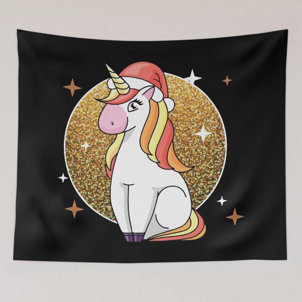 Item preview, Unicorn Wearing Santa Hat designed and sold by Creativenetic.
