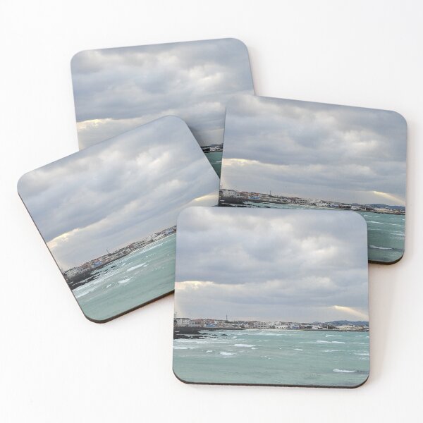 Item preview, The sunlight shining through the clouds over the jeju sea village , Jeju Island, Korea. designed and sold by human8891.