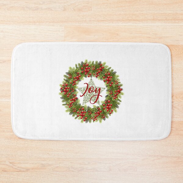 Item preview, JOY Rustic Wreath - White Background designed and sold by PawsitiveMum.