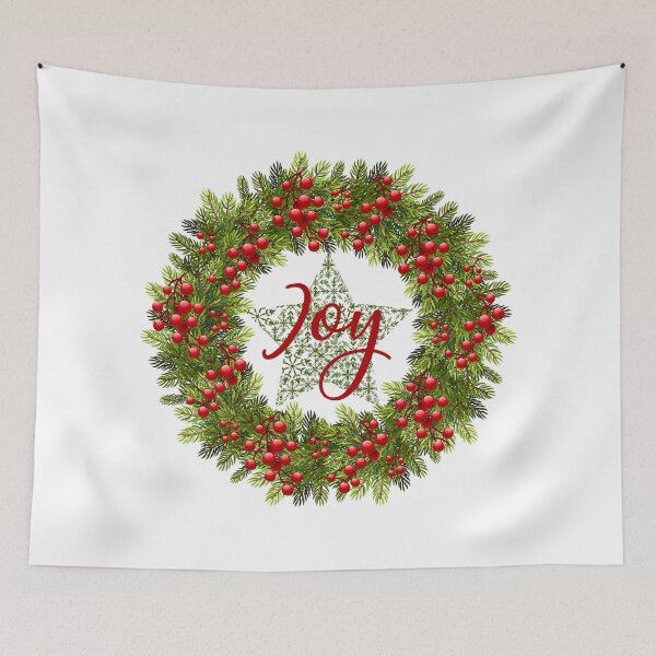 Item preview, JOY Rustic Wreath - White Background designed and sold by PawsitiveMum.