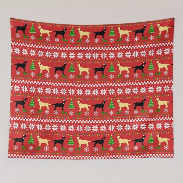 Item preview, Black Labrador and Yellow Labrador Happy Christmas Sweater Pattern  designed and sold by HappyLabradors.