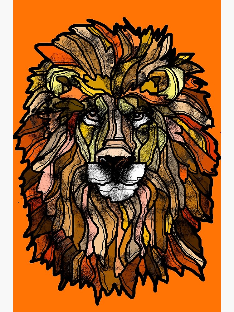 Thumbnail 3 of 3, Poster, Orange lion designed and sold by Ruud van Koningsbrugge.