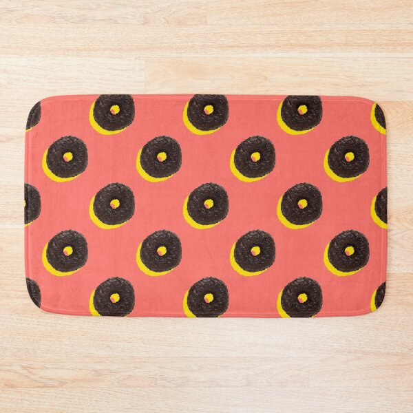 Item preview, Chocolate donuts with yellow shadows on a coral background designed and sold by acidmit.