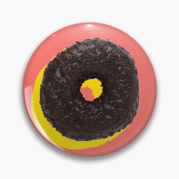 Item preview, Chocolate donuts with yellow shadows on a coral background designed and sold by acidmit.