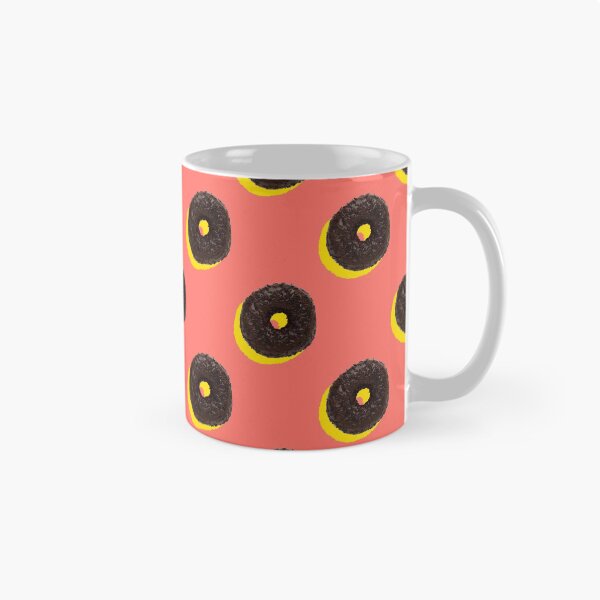 Item preview, Chocolate donuts with yellow shadows on a coral background designed and sold by acidmit.