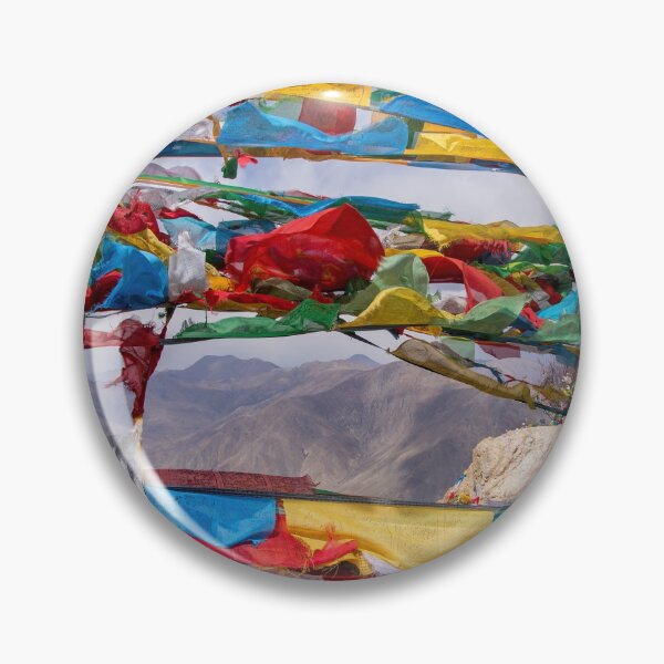 Item preview, Tibetan landscape with prayer flags in foreground designed and sold by Ulysse Pixel.