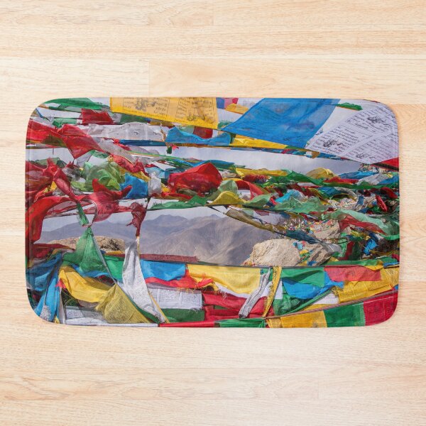Item preview, Tibetan landscape with prayer flags in foreground designed and sold by Ulysse Pixel.
