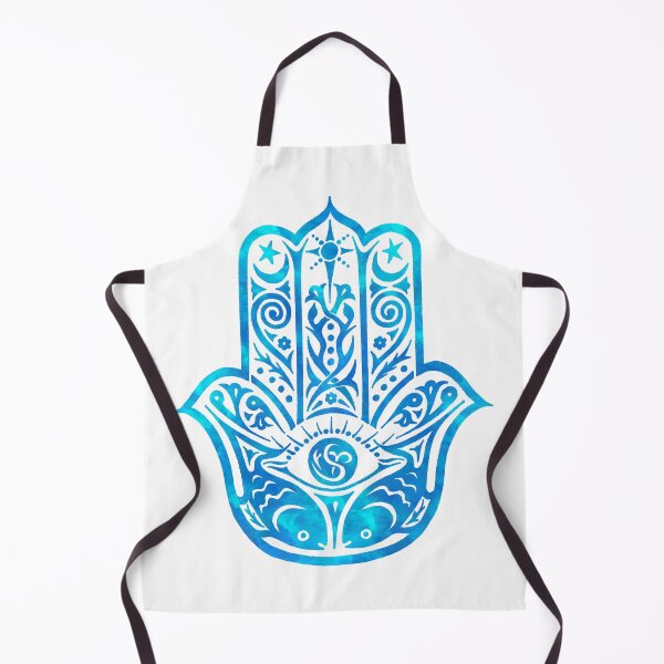 Item preview, Teal Blue Watercolor Hamsa designed and sold by maryedenoa.