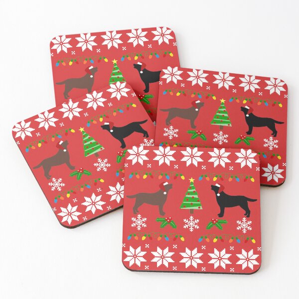 Item preview, Patrón de suéter navideño con labrador negro y labrador chocolate designed and sold by HappyLabradors.