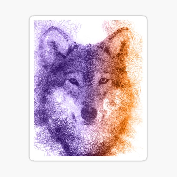 Aperçu de l'œuvre Conception de gribouillis "Lone Wolf" créée et vendue par scribblelife.