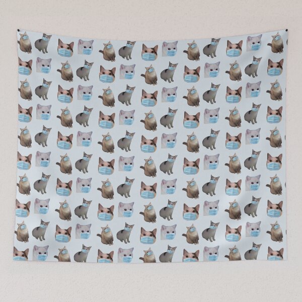 Item preview, social distancing meme cats with masks pack  designed and sold by promisesarelies.