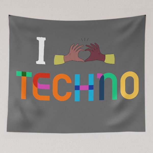 Item preview, I Love Techno Music designed and sold by Raw Creative Prints.