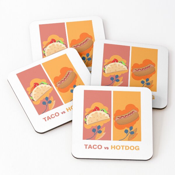 Item preview, Taco vs hot dog lovers and leaves colored background  designed and sold by SGS-.