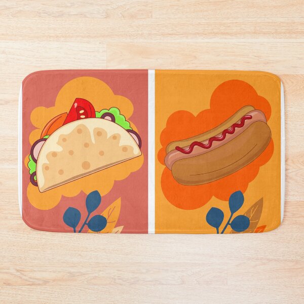 Item preview, Taco vs hot dog lovers and leaves colored background  designed and sold by SGS-.