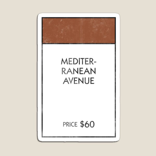 Item preview, Mediterranean Avenue Board Game Property Space Grunge designed and sold by jdotrdot712.