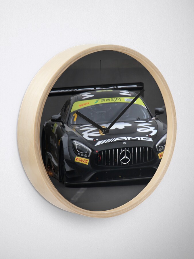 Alternate view of Mercedes AMG race car Clock