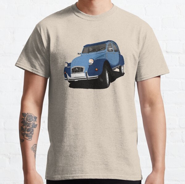 Green-white cornering Citroen 2CV - illustration\