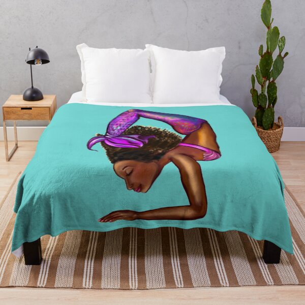 Item preview, Mermaid handstand Coco the Magical rainbow mermaid doing an underwater handstand. Afro hair and caramel brown skin designed and sold by Artonmytee.