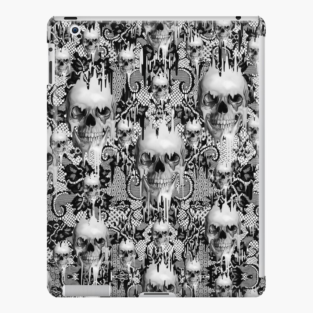 Printed Tea Towel, Linen Cotton Canvas - Victorian Skulls Halloween Antique  Gothic Vintage Style Skeleton Horror Goth House Decor Print Decorative