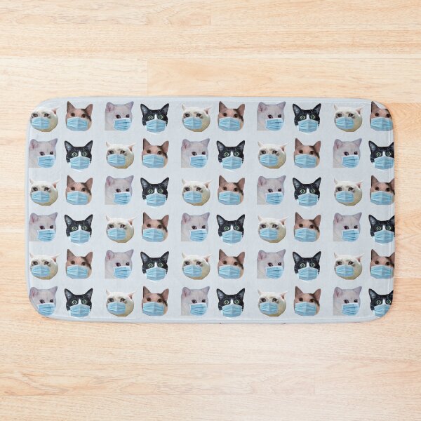 Item preview, social distancing meme cats with masks pack 4 designed and sold by promisesarelies.