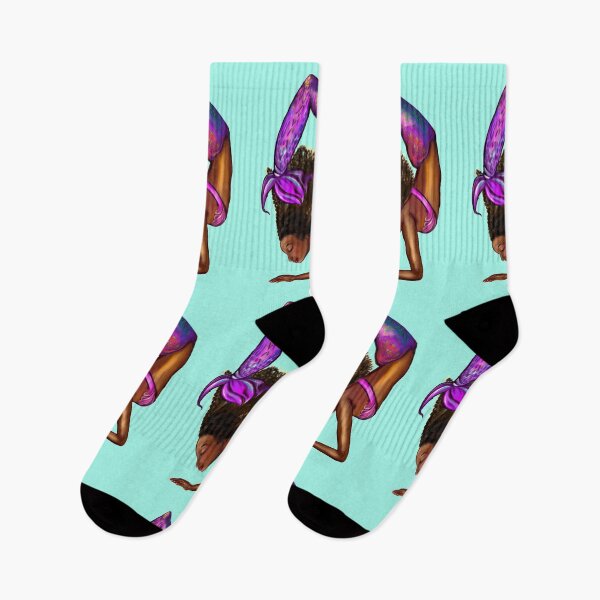 Item preview, Mermaid handstand Coco the Magical rainbow mermaid doing an underwater handstand. Afro hair and caramel brown skin designed and sold by Artonmytee.