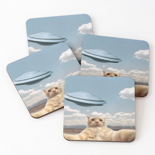 Item preview, cat with ufo selfie designed and sold by NTR-123.