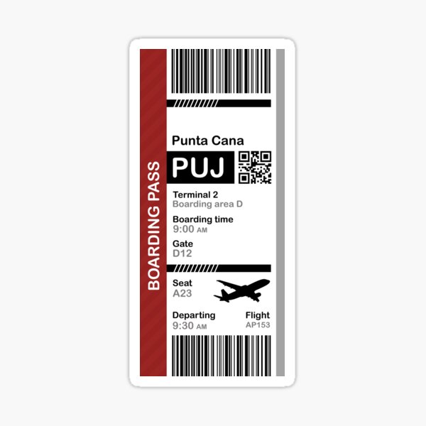 Item preview, Punta Cana Boarding Pass Flight Destination Ticket designed and sold by oclatikaz.