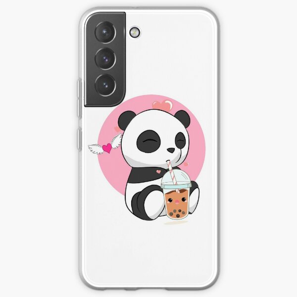 Cute Panda Chibi Drinking Boba Bubble Tea Samsung Galaxy Soft Case