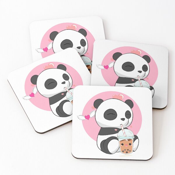 Item preview, Cute Panda Chibi Drinking Boba Bubble Tea designed and sold by eucagarland.