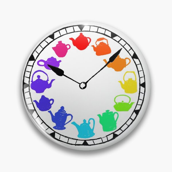 Item preview, Tea time clock rainbow pride design designed and sold by PhDancersTeapot.